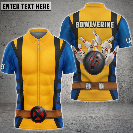 Maxcorners Bowling Superhero  BOWLVERINE Personalized Name 3D Unisex Shirt For Lawrence Lazaro