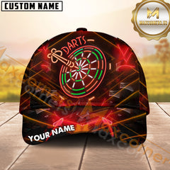 Maxcorners Darts Neon Glow Multicolor Option Personalized Name 3D Cap
