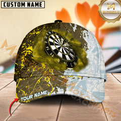 Maxcorners Darts Grunge Smoke Multicolor Option Personalized Name 3D Cap