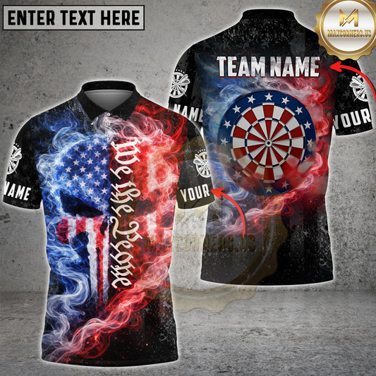 Maxcorners Darts We The People USA Dartboard Fire Smoke Design Personalized Name, Team Name 3D Shirt
