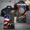 Maxcorners Darts USA Flame Flag Personalized Name 3D Unisex Shirt