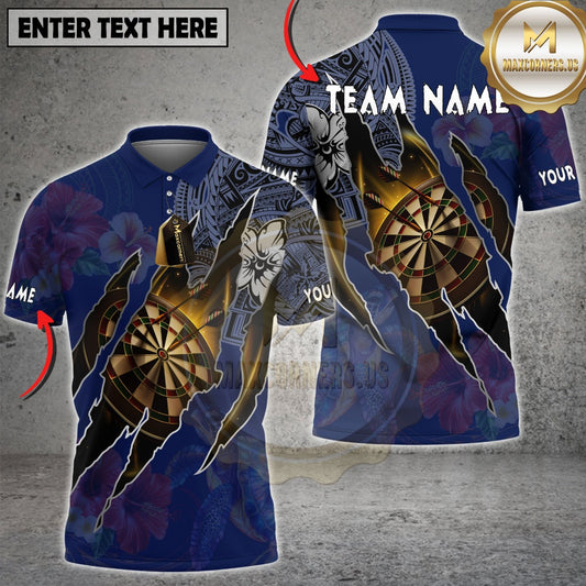 Maxcorners Polynesian Bowling Fire Ball Hibiscus Turtle Multicolor Customized Name, Team Name 3D Shirt