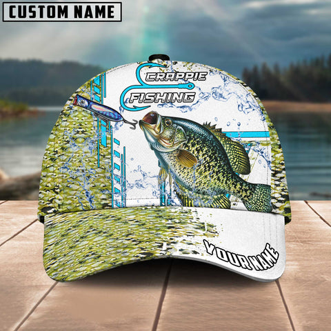 Maxcorners Crappie Fishing Skinfish Pattern Water Sport Jersey Multicolor Personalized Name 3D Cap