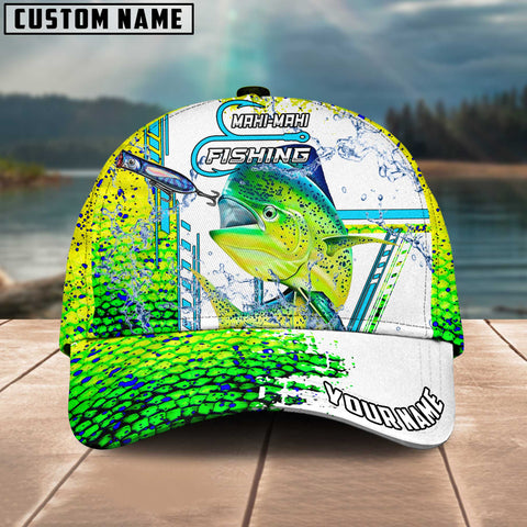 Maxcorners Mahi - Mahi Fishing Skinfish Pattern Water Sport Jersey Multicolor Personalized Name 3D Cap