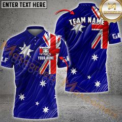 Maxcorners Golf Astralian Flag  Customized Name, Team Name 3D Unisex Shirt