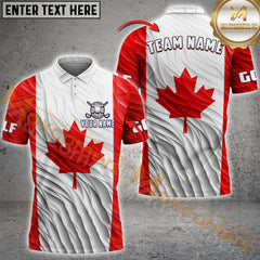 Maxcorners Golf Canadian Flag  Customized Name, Team Name 3D Unisex Shirt