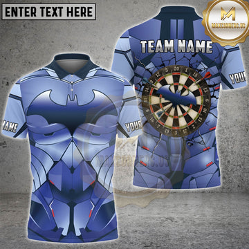 Maxcorners Darts Blue Bat Armor Dartboard Design Personalized Name 3D Unisex Shirt