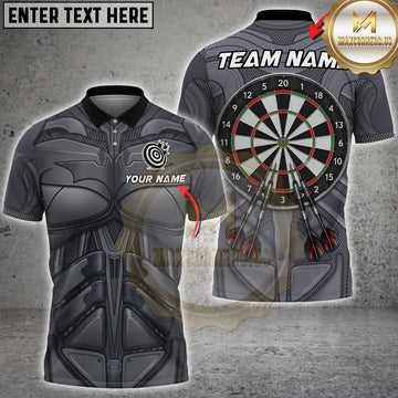 Maxcorners Darts Black Armor Dartboard Design Personalized Name 3D Unisex Shirt