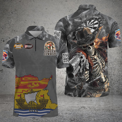 Maxcorners Darts Skeleton Gunslinger Multicolor Customized Name, Team Name 3D Shirts For CGC