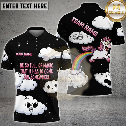Maxcorners Cute Angry Unicorn Dart Rainbow Personalized Name Team Name 3D Shirt