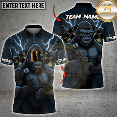 Maxcorners Darts Thunder Gorilla  Multicolor Customized Name, Team Name 3D Shirts