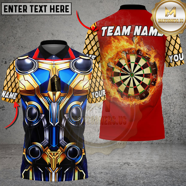 Maxcorners Darts Sport Flaming Target Armor Personalized Name 3D Unisex Shirt