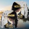 Maxcorners Salmon Fishing Hook Graphic & Jumping Fish Art  Personalized Name, Team Name 3D Long Sleeve Shirt