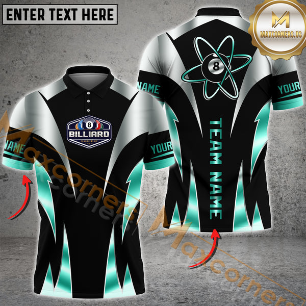 Maxcorners Billiards Atomic 8-Ball Multicolor Personalized Name, Team Name 3D Shirt