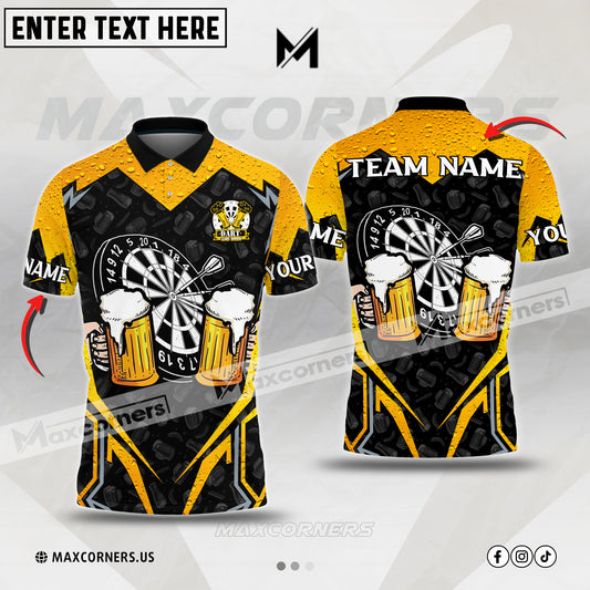 Maxcorners Darts and Beer Multicolor Options Personalized Name, Team Name  3D Shirt (4 colors)