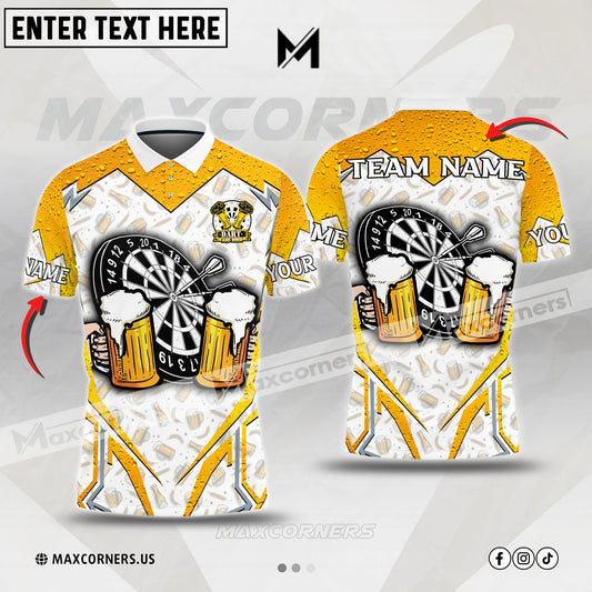 Maxcorners Darts and Beer Multicolor Options Personalized Name, Team Name  3D Shirt (4 colors)