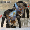 Maxcorners Majestic Deer Hunting Leather Pattern Custom Name Shirt 3D All Over Printed Clothes (4 Colors)