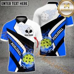 Maxcorners Pickleball Ball Fire Mutilcolor Option Customized Name, Team Name 3D Shirt