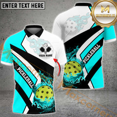 Maxcorners Pickleball Ball Fire Mutilcolor Option Customized Name, Team Name 3D Shirt