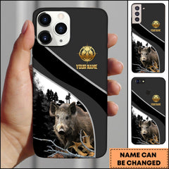 Maxcorners Boar  Hunting Forest Classic Personalized Name Phone Case
