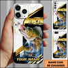 Maxcorners Walleye Fishing Hook Graphic & Jumping Fish Art Personalized Name Phone Case