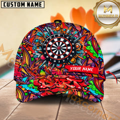 Maxcorners Darts Graffiti Gunners Darts Jersey  Multicolor Option Personalized Name 3D Cap