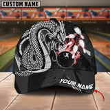 Maxcorners Bowling Dragon Flame Fire Multicolor Personalized Name 3D Cap