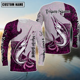 Maxcorners Marlin Ocean Hunter Sun Protection Personalized Name, Team Name 3D Long Sleeve Shirt