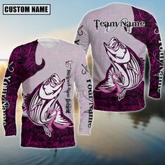Maxcorners Striped Bass Ocean Hunter Sun Protection Personalized Name, Team Name 3D Long Sleeve Shirt