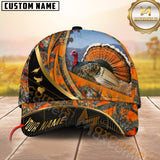 Maxcorners Golden Hunting Orange Camouflage Personalized Name 3D Cap (Multioption)