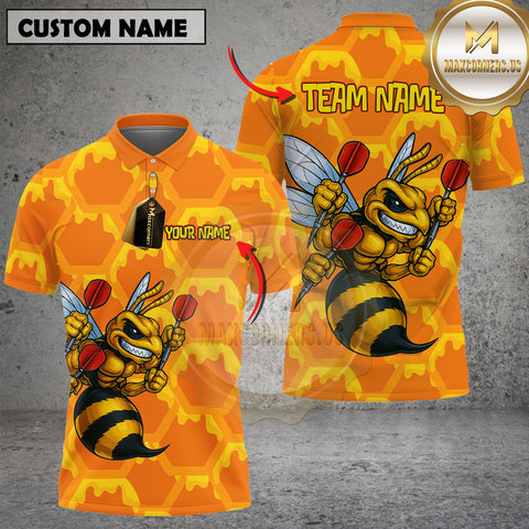 Maxcorners Darts Bee Sting Customized Name, Team Name 3D Shirts