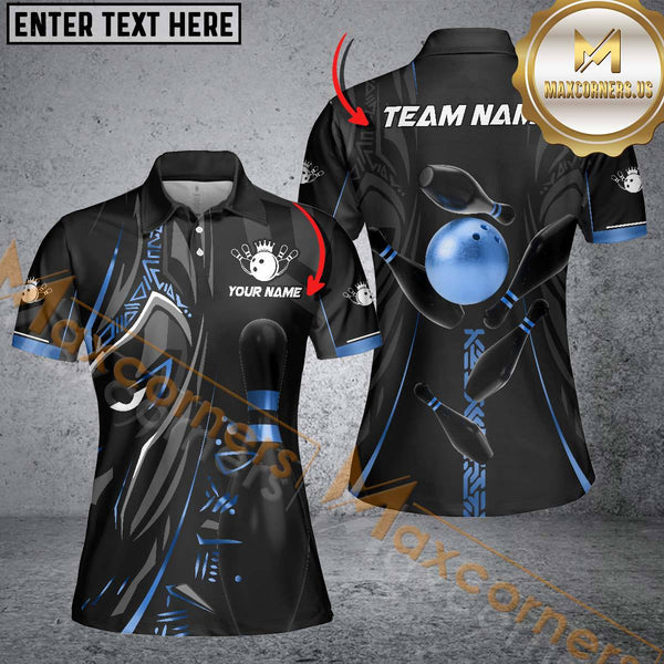 Maxcorners Bowling Ball & Pins Black Panther Pro Sport Jersey Multicolor Customized Name 3D Shirt For Women (6 Colors)