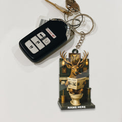 Maxcorners Personalized Acrylic Deer Bathroom Christmas Ornament - Funny Personalized Holiday Decor for Hunters & Wildlife Lovers LM0110