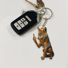 Maxcorners Personalized Funny Coyote Fukin' Finger Hunting Acrylic Christmas Ornament - Custom Gift for Hunters LM0411