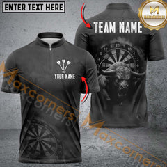 Maxcorners Darts Bullseye Fury Personalized Name 3D Unisex Shirt