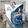Maxcorners Walleye Fishing White Blue Lava Sun Protection Personalized Name 3D Blanket