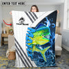 Maxcorners Walleye Fishing White Blue Lava Sun Protection Personalized Name 3D Blanket