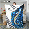 Maxcorners Walleye Fishing White Blue Lava Sun Protection Personalized Name 3D Blanket