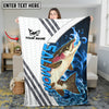 Maxcorners Walleye Fishing White Blue Lava Sun Protection Personalized Name 3D Blanket