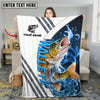 Maxcorners Walleye Fishing White Blue Lava Sun Protection Personalized Name 3D Blanket