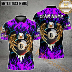 Maxcorners Billiard Ball 8 Pool Fire Eagle Multicolor Options Personalized Name, Team Name 3D Shirt