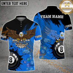 Maxcorners Billiard Vibrant Eagle Multicolor Options Personalized Name, Team Name 3D Shirt