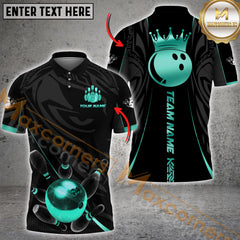 Maxcorners Bowling Crowned King Multicolor Customized Name, Team Name 3D Shirts