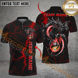 Maxcorners Billiards Dragon Yin And Yang 8 & 9-Ball Lightning Multicolor Personalized Name, Team Name 3D Shirt