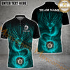 Maxcorners Billiard Crimson Dragon with 8-Ball Multicolor Personalized Name, Team Name 3D Shirt