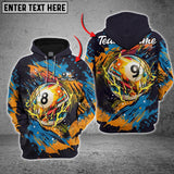 Maxcorners Ball 8, Ball 9 Graffiti Street Style Billiard Jersey Personalized Name, Team Name 3D Polo Shirt