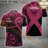 Maxcorners Pink Ribbon Breast Cancer Awareness Darts Shirt Custom Breast Cancer Shirts For Darts Lover