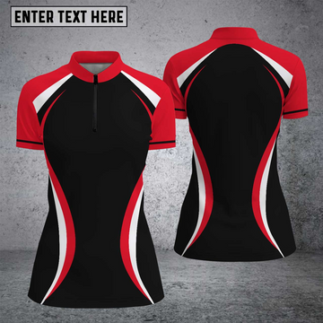 Maxcorners Custom 10max Stand Collar Zipper Polo Shirts For Women for Norma Gaddison