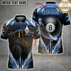 Maxcorners Billiard Golden Lightning Blast 8-Ball Pool Multicolor Options Personalized Name, Team Name 3D Shirt