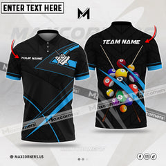 Maxcorners Billiard Ball Multicolor Options Personalized Name, Team Name 3D Polo Shirt